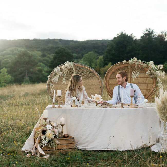 Boho Hochzeit Tischdeko